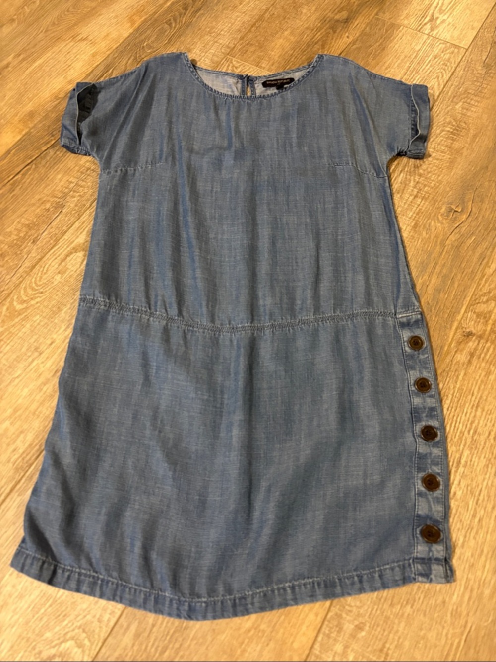 Banana Republic Light Blue Chambray Mini Dress with Side Buttons